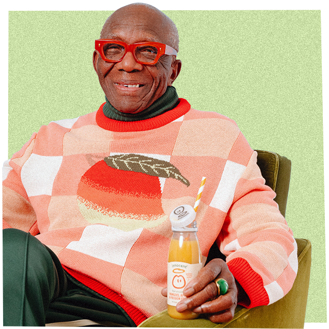 innocent-knitwear-with bottle-of-smoothie